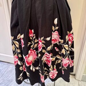 Border-print Floral Skirt